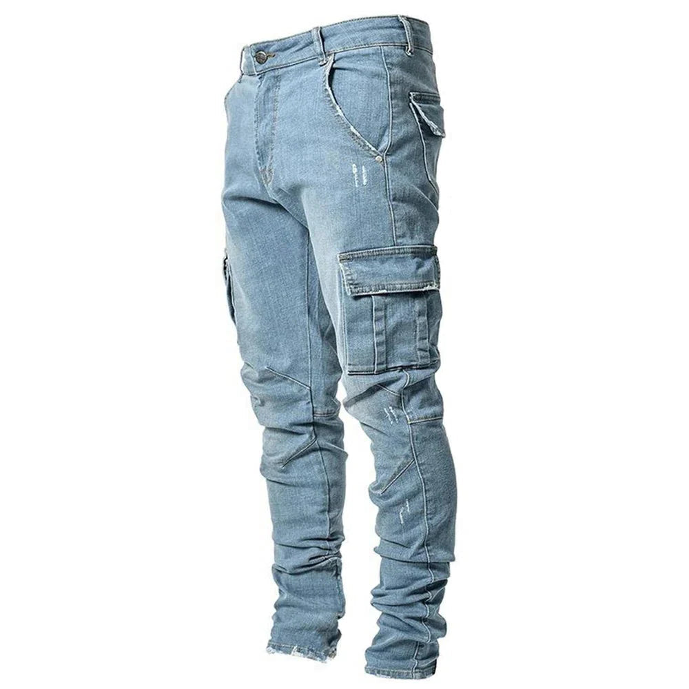 Men’s Slim-Fit Cargo Jeans | Stylish & Functional | Urban Streetwear