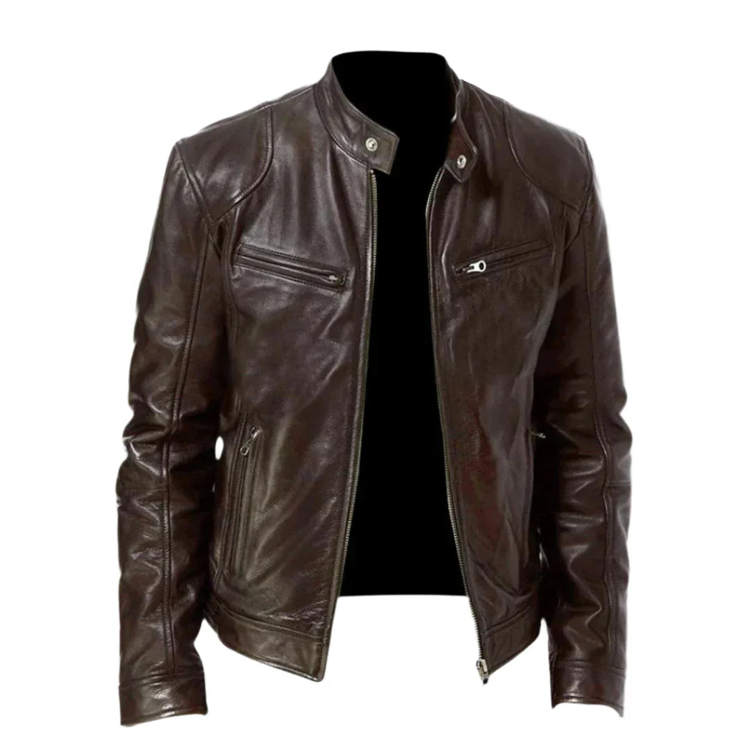 Men’s Leather Biker Jacket | Classic & Durable | Timeless Style