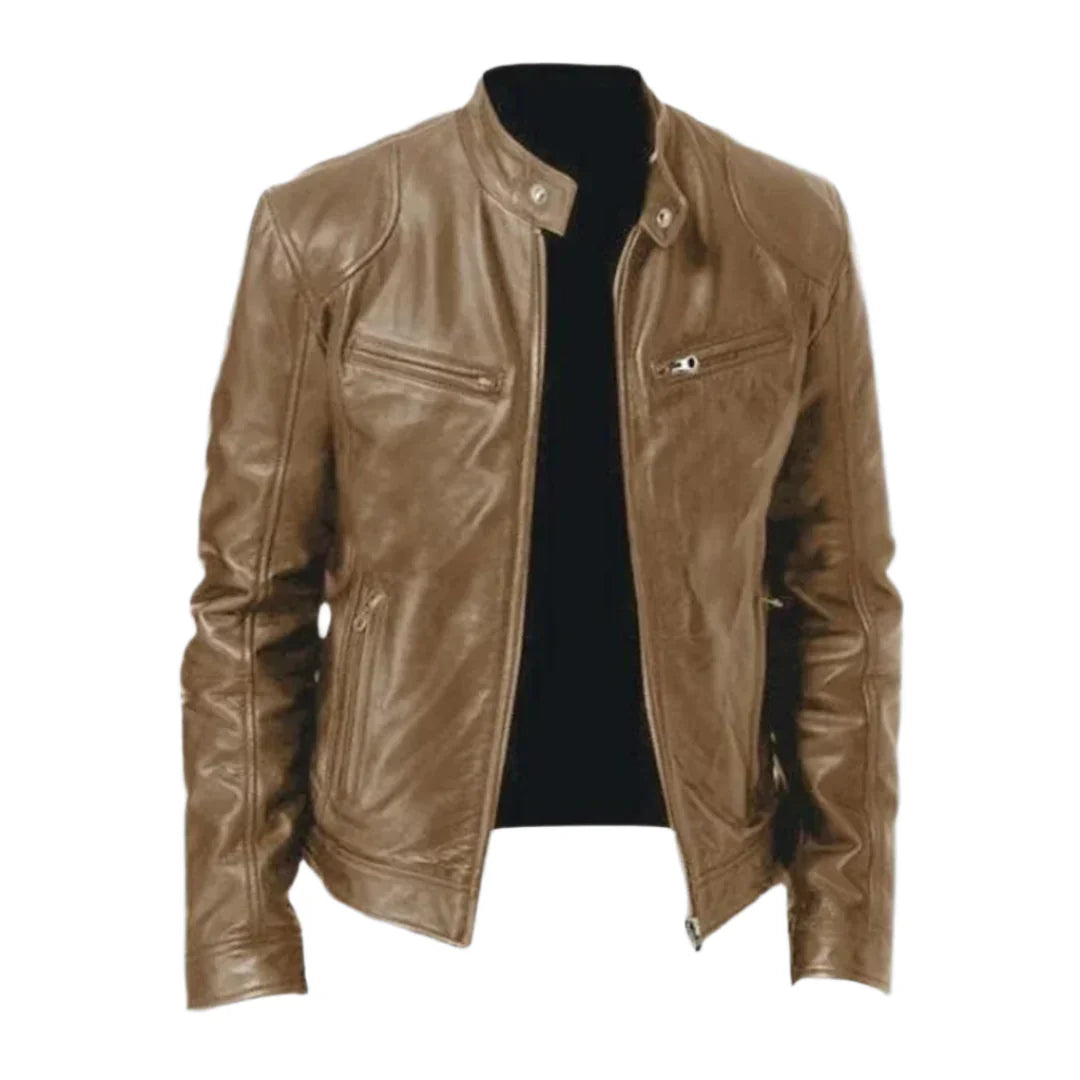 Men’s Leather Biker Jacket | Classic & Durable | Timeless Style