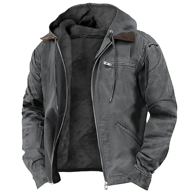 Men's Fleece-Lined Bomber Jacket | Warm & Stylish | Hooded Winter Coat